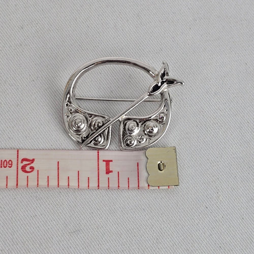 Scottish Silver-Tone Penannular Brooch – Stamped Scotland