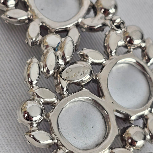 Création Pierre Iridescent Rhinestone Statement Necklace & Clip-On Earring Set