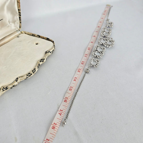 Création Pierre Iridescent Rhinestone Statement Necklace & Clip-On Earring Set