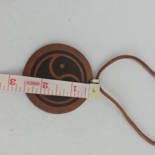 Bauxo Brown Leather Round Pendant Choker Necklace