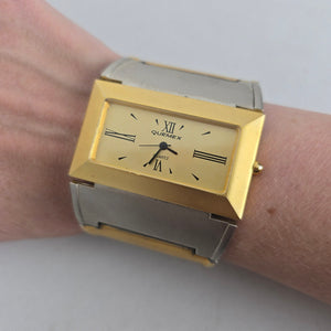 Quemex Two-Tone Rectangular Quartz Wristwatch – Gold & Silver Tone