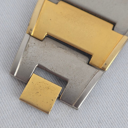 Quemex Two-Tone Rectangular Quartz Wristwatch – Gold & Silver Tone
