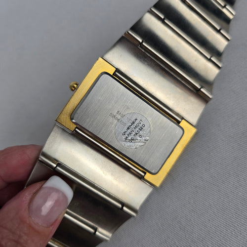 Quemex Two-Tone Rectangular Quartz Wristwatch – Gold & Silver Tone