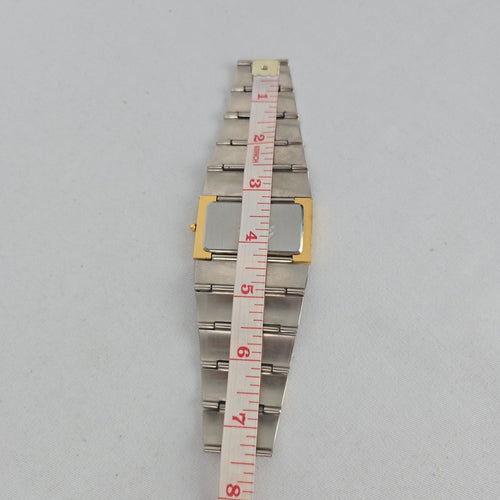 Quemex Two-Tone Rectangular Quartz Wristwatch – Gold & Silver Tone