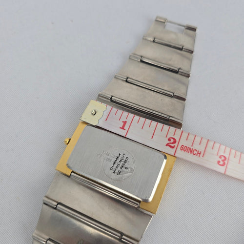 Quemex Two-Tone Rectangular Quartz Wristwatch – Gold & Silver Tone