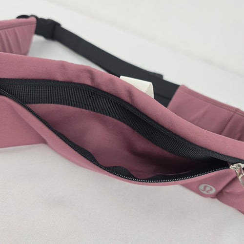 lululemon Adjustable Waist Belt with Zippered Pocket Purple Mauve
