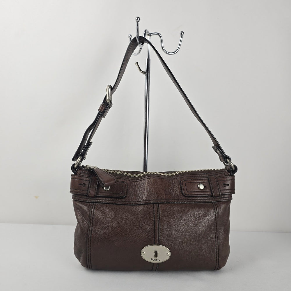 Fossil Women's Brown Leather Shoulder Bag Handbag