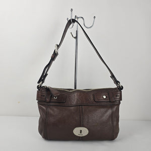 Fossil Women's Brown Leather Shoulder Bag Handbag