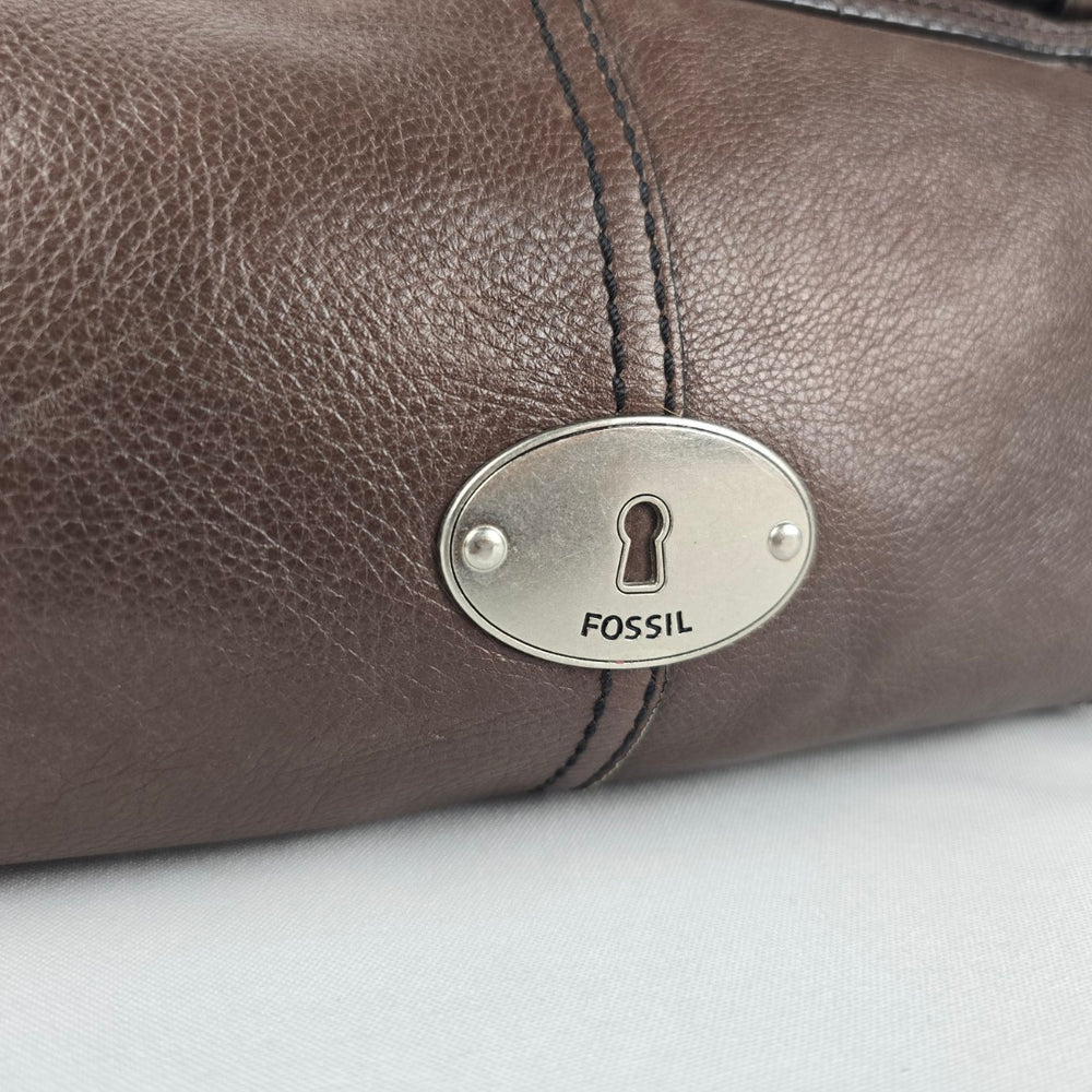 Fossil Women's Brown Leather Shoulder Bag Handbag