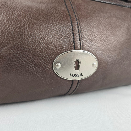 Fossil Women's Brown Leather Shoulder Bag Handbag