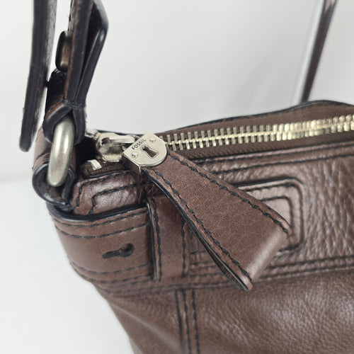 Fossil Women's Brown Leather Shoulder Bag Handbag