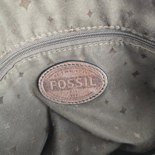 Fossil Women's Brown Leather Shoulder Bag Handbag