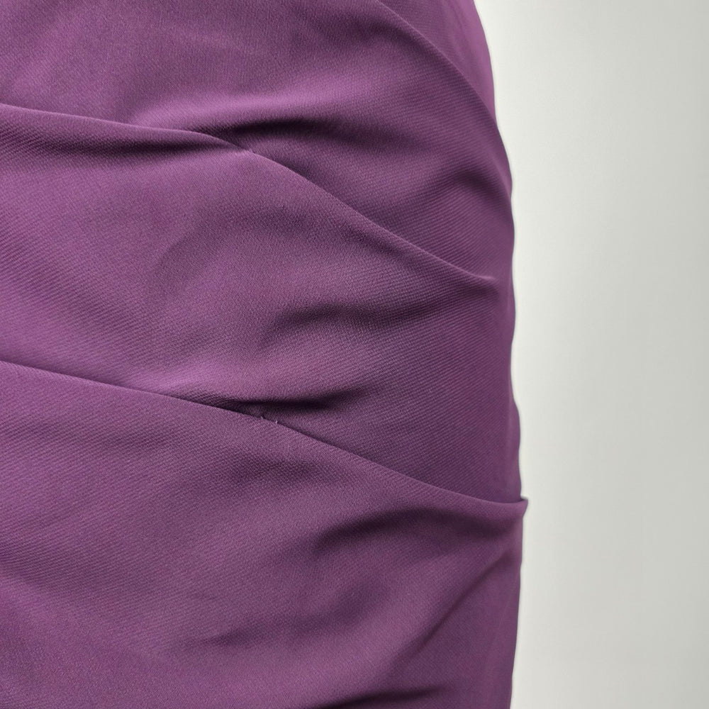 Liz Fields Women's Purple One Shoulder Ruffle Ruched Cocktail Dress - Size S/M