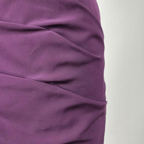 Liz Fields Women's Purple One Shoulder Ruffle Ruched Cocktail Dress - Size S/M