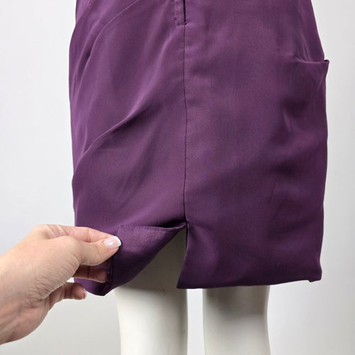 Liz Fields Women's Purple One Shoulder Ruffle Ruched Cocktail Dress - Size S/M