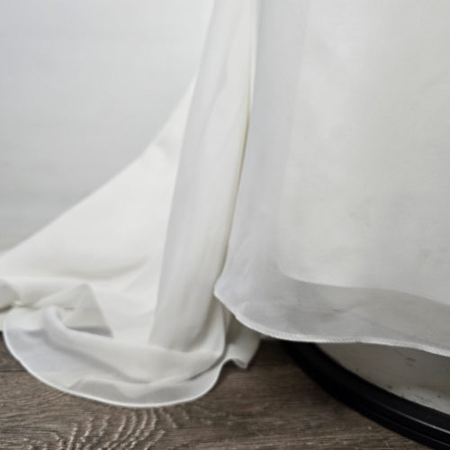 David's Bridal Empire Waist Beaded Wedding Gown — Ivory, Size 16