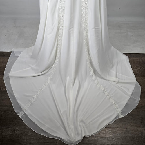 David's Bridal Empire Waist Beaded Wedding Gown — Ivory, Size 16
