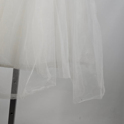 David's Bridal Girls Ivory Lace Tulle Flower Girl Dress - Size 4