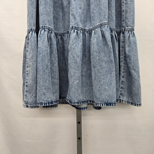 Maurices M Jeans High Rise Tiered Denim Maxi Skirt -  Size 12