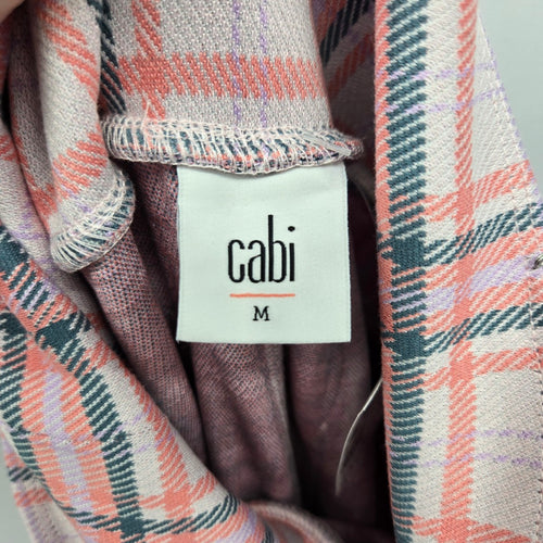 Cabi Playtime Playdate Crop Plaid Wide Leg Pants Pink - Size Medium