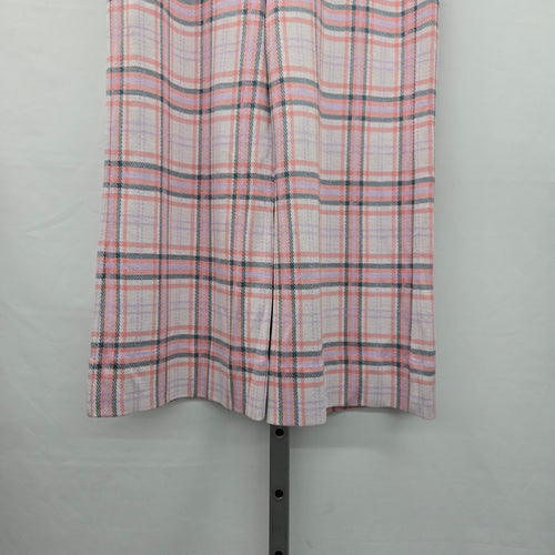 Cabi Playtime Playdate Crop Plaid Wide Leg Pants Pink - Size Medium