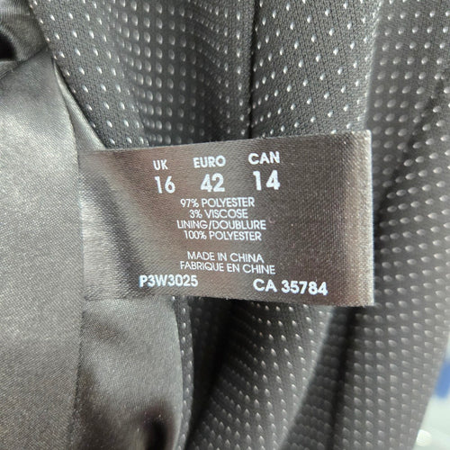 Planet Women’s Black Micro Dot Single Button Blazer - Size 14
