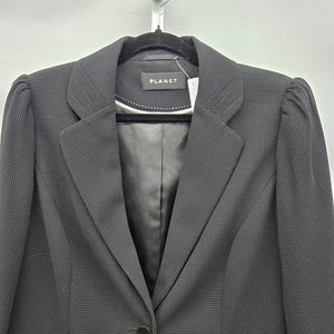 Planet Women’s Black Micro Dot Single Button Blazer - Size 14