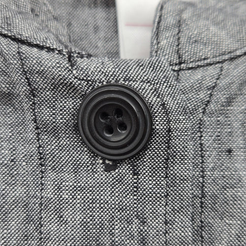 JM Petite by Jennifer Moore 100% Linen Button Jacket Gray - Size 12P