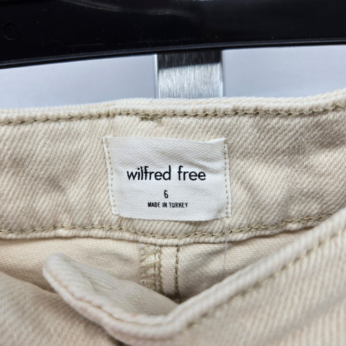 Wilfred Free Beige Stretch Cotton Cargo Pants - Size 6