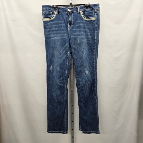 LA Idol Women’s Embellished Rhinestone Bootcut Jeans - Size 15