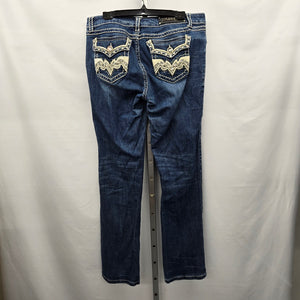 LA Idol Women’s Embellished Rhinestone Bootcut Jeans - Size 15