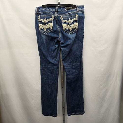 LA Idol Women’s Embellished Rhinestone Bootcut Jeans - Size 15