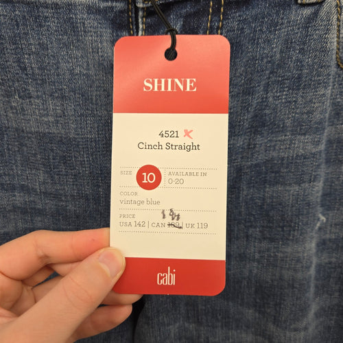 Cabi Cinch Straight Jeans Vintage Blue -  Size 10