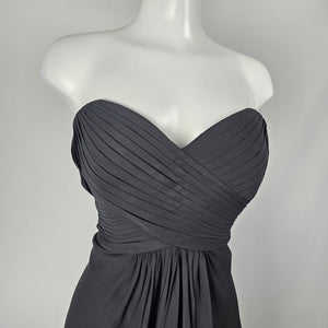 For Her and For Him Women's Black Strapless Sweetheart Chiffon Formal Gown -Size M-L