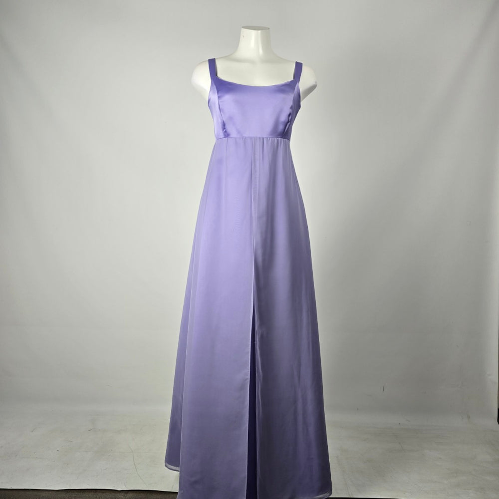 Lavender Purple Satin Chiffon Formal Gown with Matching Bolero Jacket - Size XS-S