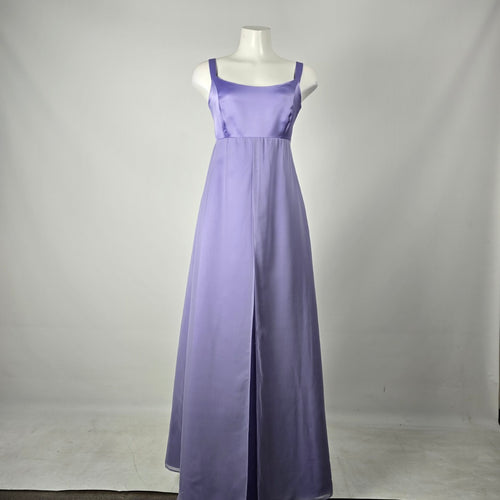 Lavender Purple Satin Chiffon Formal Gown with Matching Bolero Jacket - Size XS-S