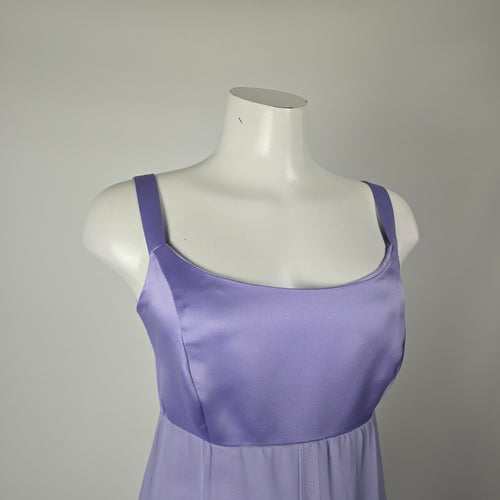 Lavender Purple Satin Chiffon Formal Gown with Matching Bolero Jacket - Size XS-S