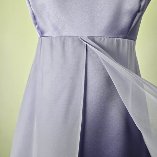 Lavender Purple Satin Chiffon Formal Gown with Matching Bolero Jacket - Size XS-S