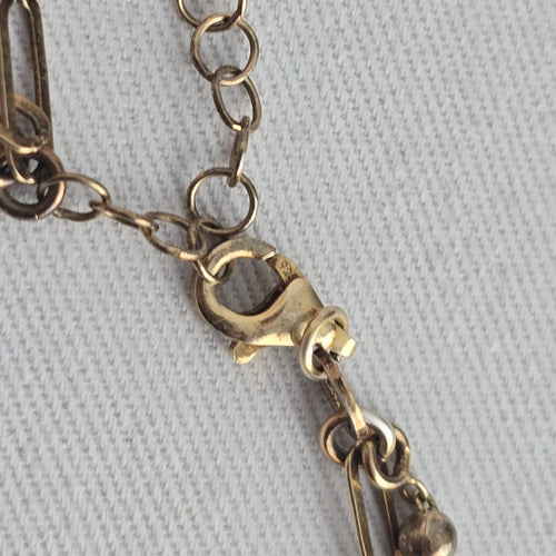 Vintage Italian 925 Sterling Silver Gold-Tone Double Chain Bracelet