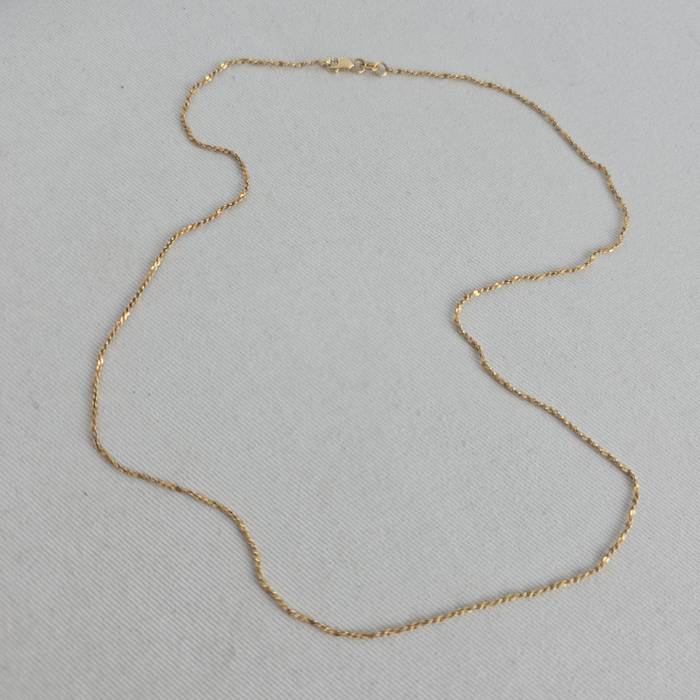Vintage 10K Yellow Gold Twisted Singapore Chain Necklace 2.75g