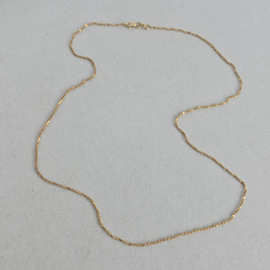 Vintage 10K Yellow Gold Twisted Singapore Chain Necklace 2.75g