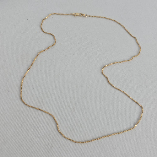 Vintage 10K Yellow Gold Twisted Singapore Chain Necklace 2.75g