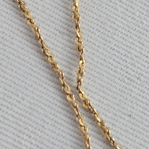 Vintage 10K Yellow Gold Twisted Singapore Chain Necklace 2.75g
