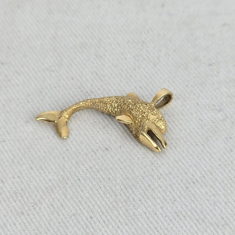 Vintage 14K Yellow Gold Dolphin Pendant 1.59g