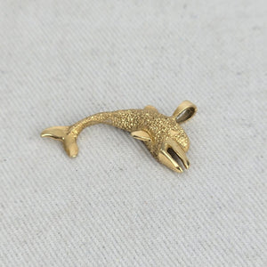 Vintage 14K Yellow Gold Dolphin Pendant 1.59g