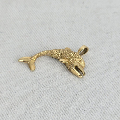 Vintage 14K Yellow Gold Dolphin Pendant 1.59g