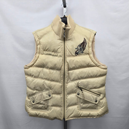 Harley-Davidson Women’s Beige Embroidered Puffer Vest - Size L/XL