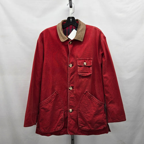 Vintage 90s Abercrombie & Fitch Adirondack Trail Barn Jacket Red Canvas RN 75654 - Size S