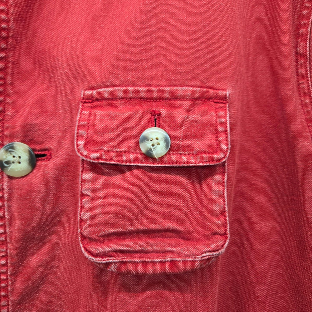 Vintage 90s Abercrombie & Fitch Adirondack Trail Barn Jacket Red Canvas RN 75654 - Size S