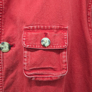 Vintage 90s Abercrombie & Fitch Adirondack Trail Barn Jacket Red Canvas RN 75654 - Size S